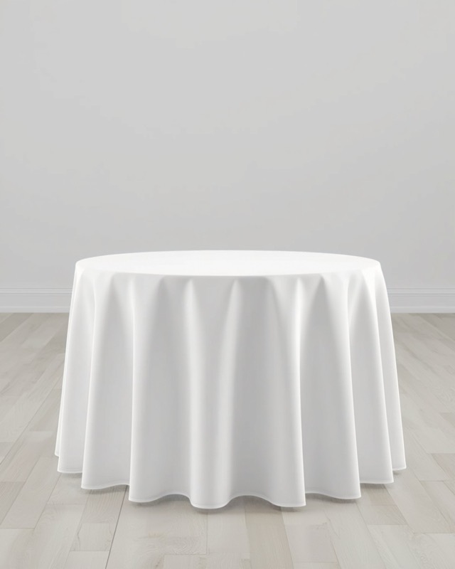 Round tablecloth 118” — knee length, for 5ft / 60” round table