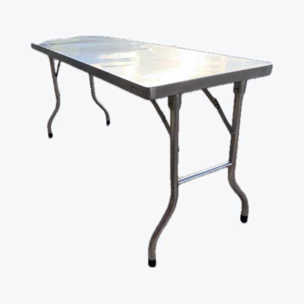Folding stainless steel table — 6 ft x 30”